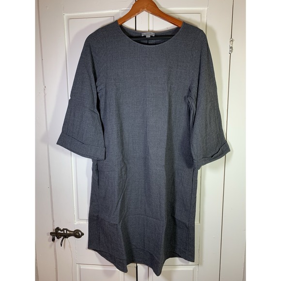 COS Wool Blend Shift Dress‎ Womens US 6 Oversized Gray Tunic Lagenlook Scandi - Picture 2 of 13